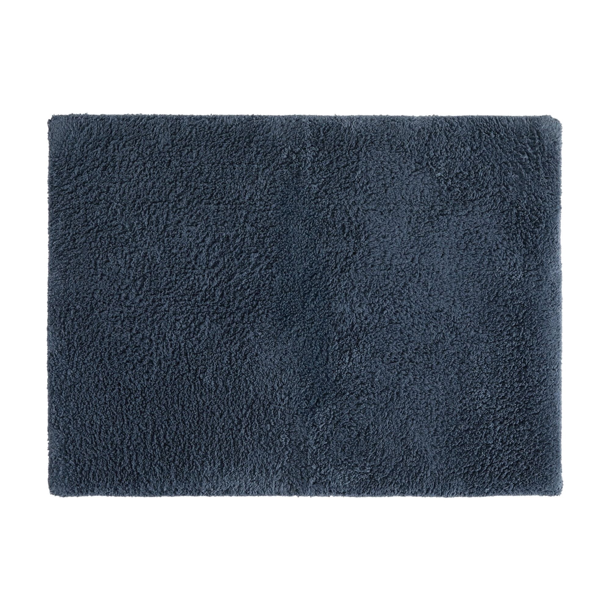 Noble Linens Reversible Dual-Texture Cotton Bath Mat, 24 in x 17 in, Navy
