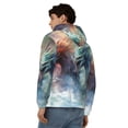 thumbnail image 4 of Wukai Ink Style Wave Dragon Print Men's Zip-Up Hoodie,Fleece Full-Zip Hoodie for Men, Hooded Sweatshirt-XX-Large, 4 of 5