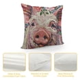 thumbnail image 4 of YINGXI Pillow Covers Farm Animal Throw Pillow Case with Flowers Garland Cushion Cover for Couch Sofa 12x12in, 4 of 5