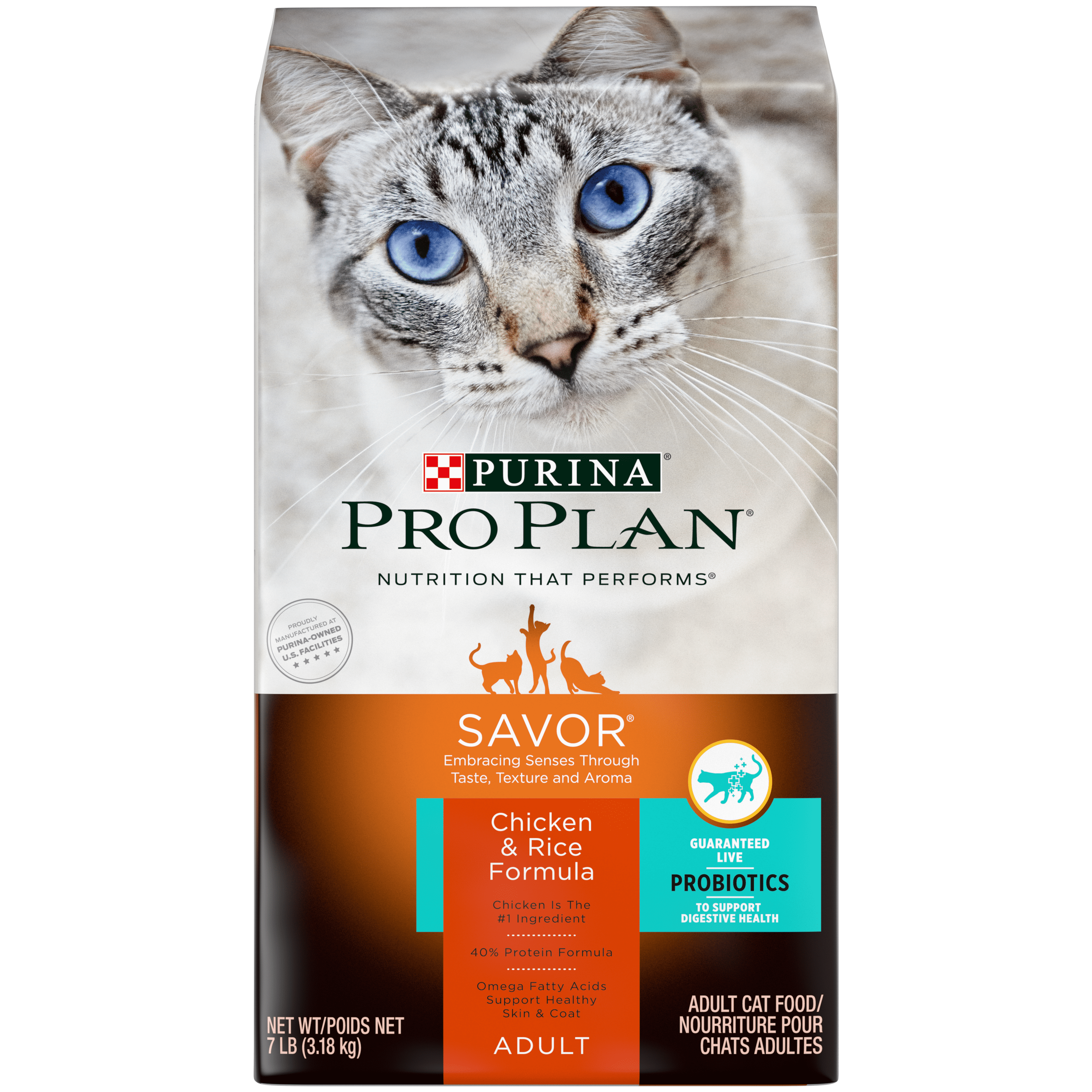 Purina Pro Plan Savor High Protein, Probiotics Dry Cat Food, Chicken