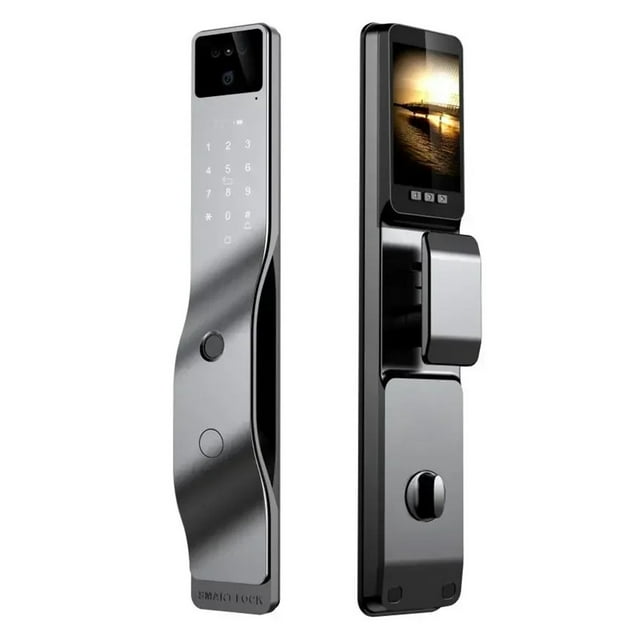 Serrure de Porte Intelligente Reconnaissance Faciale 3D Serrure de Porte pour Maison Intelligente Wi-Fi NFC Serrure Électronique Numérique Caméra Wi-Fi Carte Rfid Fonctionne, Installation Facile