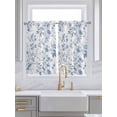 thumbnail image 2 of Tier Curtains 45 Inches Long, Blue White Spring Floral Window Treatment Curtain Drapes, Summer Botanical Birds Small Curtain Drapes for Bathroom Laundry Room, 27.5"x45", 2 Panels, 2 of 7