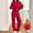 Red, variant on JFGHDG Long Sleeve Half Zip Sweatsuits Women 2 Piece Outfit Spring Casual Sweatshirt Sweatpants Lounge Set Tracksuit Hot Pink S