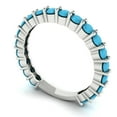 thumbnail image 2 of 1.2 ct Brilliant Round Cut Simulated Turquoise 18K White Gold Eternity Band SZ 6.25, 2 of 6