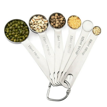 

LNKOO 6PCS Measuring Spoons Set Stainless Steel Metal Kitchen Measuring Tools Set for Cooking Baking for Dry or Liquid Fits in Spice Jar