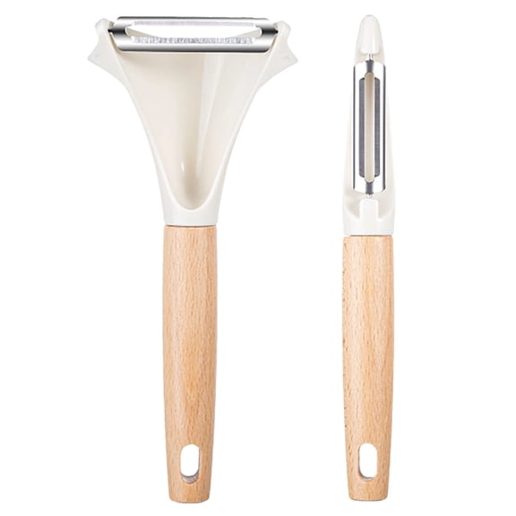 2-Piece Stainless Steel Peeler Set,Y and I Shape Peelers with Wooden Handle,Kitchen Vegetable Potato Carrot Peeler,Ergonomic Design