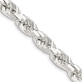 thumbnail image 4 of Diamond2Deal 925 Sterling Silver 7.8mm Diamond-Cut Rope Chain Necklace for Men 24", 4 of 6