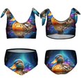 thumbnail image 6 of Q-version Funny Little Yellow Duck Girls' beach sports two-piece swimsuit set, 6 of 6