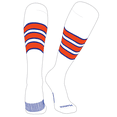 thumbnail image 1 of PEAR SOX Striped OTC Baseball, Softball, Football Socks (C) White, Royal Blue, Orange (S), 1 of 3