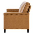thumbnail image 4 of Loveseat Sofa, Faux Vegan Leather, Tan, Modern Contemporary Urban Design, Living Lounge Room Hotel Lobby Hospitality, 4 of 8
