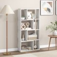 thumbnail image 2 of Gymax 4-Tier Geometric Bookshelf 48'' High Bookcase Modern 8-Cube Storage Organizer White, 2 of 10