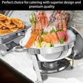 thumbnail image 4 of Jacgood Chafing Dish Buffet Set 4 Pack 8QT Rectangular + 6QT Round Stainless Steel Food Warmer Chafer Complete Set with Water Pan, Chafing Fuel Holder for Party Catering Christmas, 4 of 8