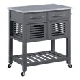thumbnail image 1 of Stafford Engineered Wood Kitchen Cart with Granite Top and Gray Base, 1 of 12