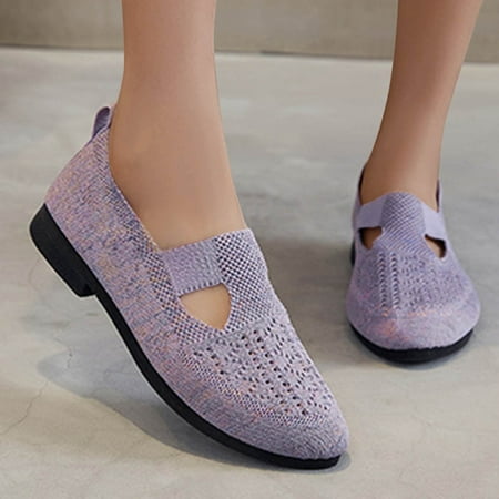 

Vedolay Casual Shoes For Women 2023 Women s Thick Sole Casual Loafers Comfort Round Toe Platform Slip On Walking Shoes Purple 7.5