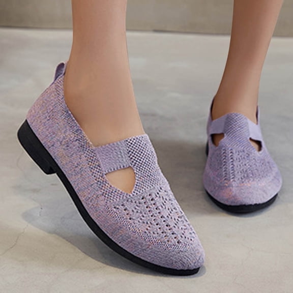 Vedolay Flat Casual Shoes Women's Loafers Outdoor Casual Fashion Comfort Rubber Sole Flats Shoes,Purple 8.5