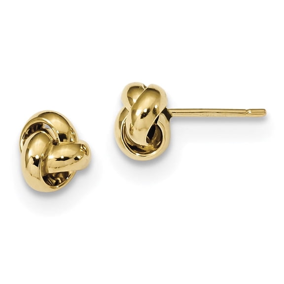 14k Gold Polished Love Knot Post Earrings 14k Yellow Gold Earrings