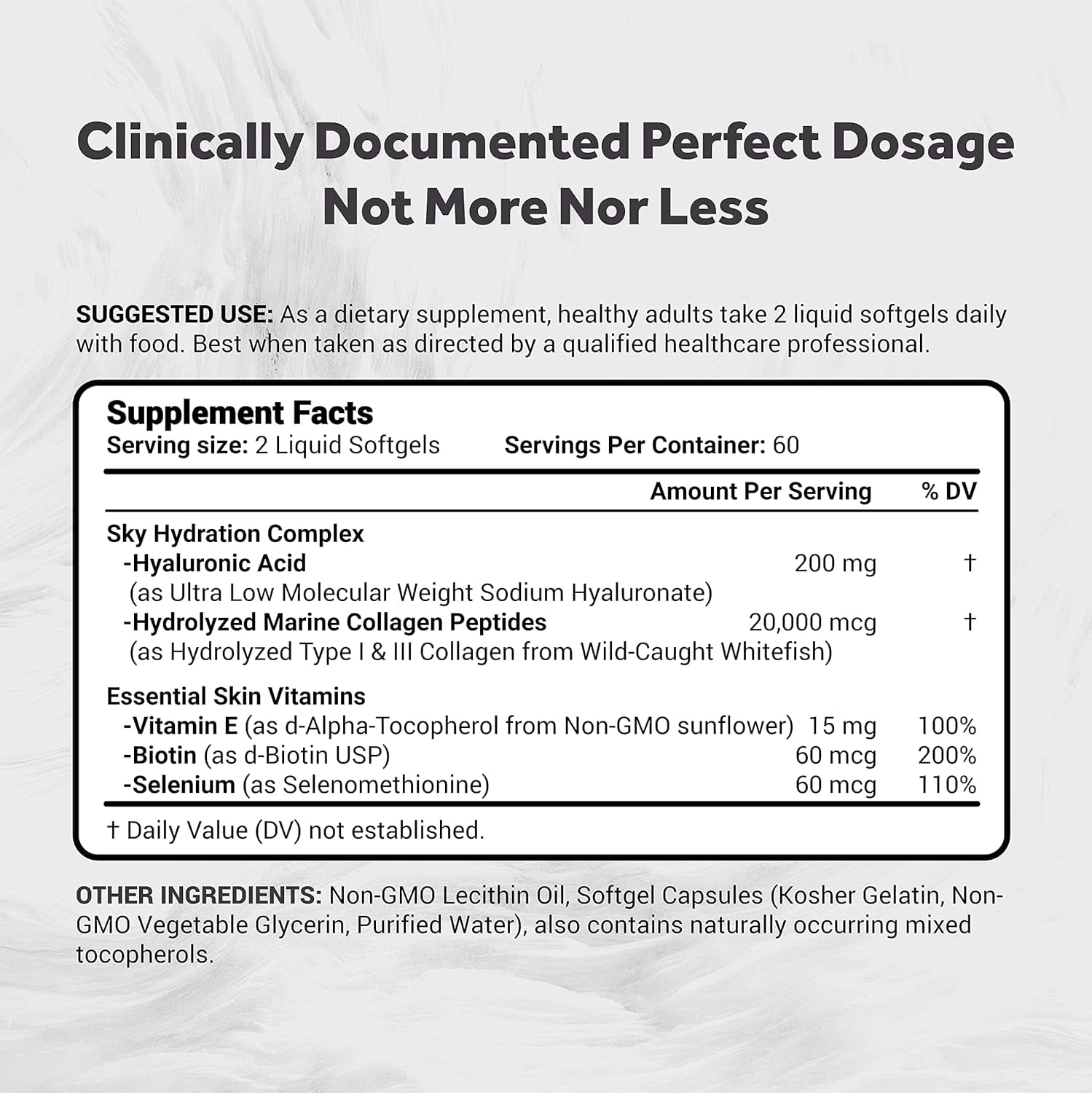 Naturalis Hyaluronic Acid 200mg, 10x Better Absorption Ultra Low Molecular Weight with Collagen, Biotin, Selenium & Vitamin E | Hair, Skin, Nails & Joint Supplements | 120 Softgels