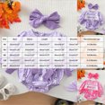 thumbnail image 3 of KPOPLK Newborn Baby Girl Fall Outfit Letter Print Long Sleeve Jumpsuit Bubble Romper Infant Clothing Set with Headband(6-9 Months,Purple), 3 of 9