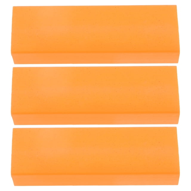 OULII Gentle Rubber Abradant Cleaner for Dishes and Pans Orange Color Safe for 3pcs