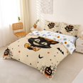 thumbnail image 2 of Homewish Cartoon Halloween Cat Bedding,Witch Hat Pumpkin Bat Pattern Duvet Cover Full,Halloween Reversible,3 Pieces,1 Duvet Cover and 2 Pillowcases, 2 of 6