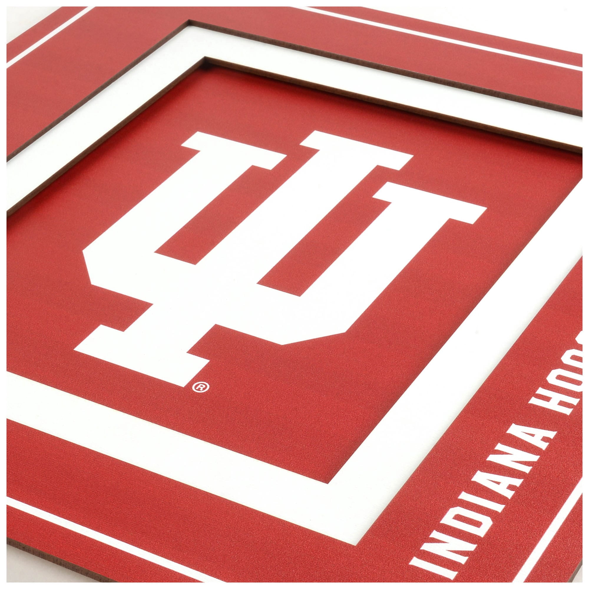 Indiana Hoosiers 12'' x 12'' 3D Logo Wall Art