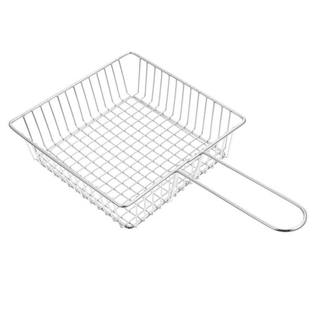 

1pc Frying Basket Food Fried Basket Kitchen Stainless Steel Fry Basket (White)
