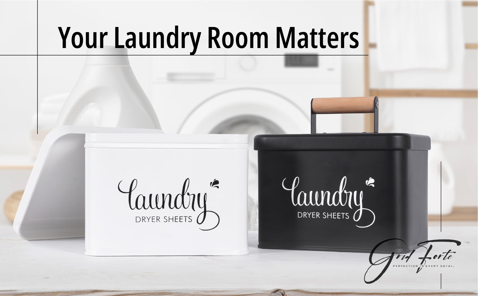  Chisto  Modern Laundry Storage Container, Laundry Room  Organization, Laundry Room Storage, Laundry Room Decor, Dryer Sheet  Container - Customizable Chalkboard Label and Marker Included - Gray : Home  & Kitchen