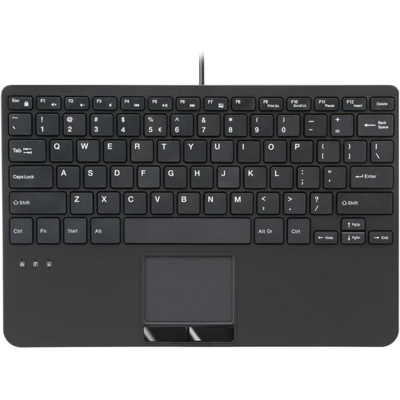 Wired Mini USB Keyboard with Touchpad - X Type Scissor Keys - 11.18x7.17x1.1 Inches - Build-in 2 USB Hubs