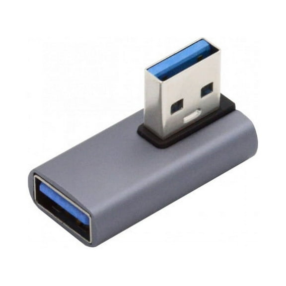 CY 10Gbps USB3.0 Male to Female Extension Power Data Video Adapter Low Profile 90 Degree Left Angled Type