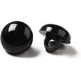thumbnail image 1 of 100 pc Opaque Acrylic Shank Buttons 1-Hole Dyed Dome Black 11x4mm Hole: 2mm, 1 of 4