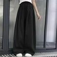 thumbnail image 4 of Lenpel Girls' Wide Leg Pants Lightweight Elastic Waist Textured Casual Loose Summer Trousers Flowy Palazzo Pants 6-17 Y, 4 of 6