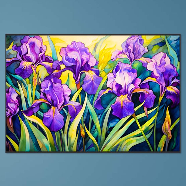 5D DIY completo redondo taladro diamante pintura iris campo kit decoración del hogar Hugtrwg Para estrenar