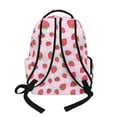 thumbnail image 3 of Whosucclay Strawberry & White Polka Dot Pattern Kids Backpack with Lightweight Adjustable Straps School Bag, Multi-Pockets 17 Inch Bookbag for Travel Hiking, 3 of 8