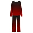 thumbnail image 4 of Scyoekwg Women's Casual 2 Piece Outfits Fall Fashion Gradient Color Outfits Loose Comfy Matching Set Loungewear (Red,L), 4 of 4