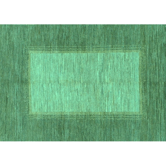 Ahgly Company Indoor Rectangle Abstract Turquoise Blue Modern Area Rugs, 5' x 7'