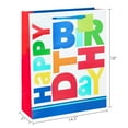 thumbnail image 2 of (6 pack) White Happy Birthday Paper Gift Bag, 14.5" x 18", by Way To Celebrate, 2 of 7