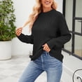 thumbnail image 3 of Duoif Sweaters for Women, Women's Fashion Casual Solid Color Round Neck Autumn and Winter New Loose Pullover Sweater Womens Sweaters Black S, 3 of 14