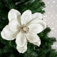 thumbnail image 2 of STARLIGHT- Northlight 24" Cream Magnolia Glittered Christmas Stem Spray, 2 of 4