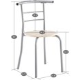 thumbnail image 2 of 3 Piece Dining Table Set,Small Round Table for 2 with Wine Storage Rack and Metal Frame,Breakfast Nook Table Set for Home Bistro Pub Apartment Kitchen Dining Room Cafe, Natural & Silver, 2 of 7