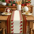 thumbnail image 4 of Christmas Cotton Linen Table Runner for Dining Kitchen, Winter Xmas Poinsettia Red Green Plaid Wedding Outdoor Party Tablerunners Decoration, Dresser Scarf Coffee Tablecloth Runners 16x72 Inches, 4 of 9