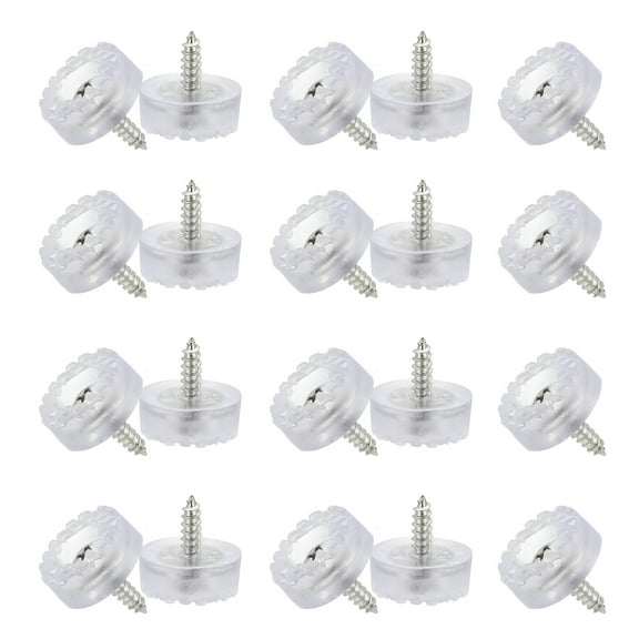 0.7 Inch Screw-On Rubber Feet for Furniture, 20 Pcs Non Slip Pads for Hardwood Floor, Clear