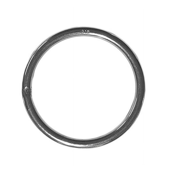 Stainless Steel 316 Round Ring Welded 6mm x 75mm (1/4" x 3") Marine Grade