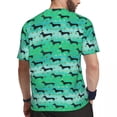 thumbnail image 3 of T Shirt For Men Sports T-Shirt For Male Dachshund T-Shirts Harajuku Green and Gold Dog Summer Tee Sh, 3 of 7