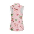 thumbnail image 6 of Yuyamidu Candy Canes Golf Shirt for Women Pink Christmas Sleeveless 1/4 Zip Up Golf Shirt Tank Tops Bow Athletic Shirts Size XL, 6 of 8