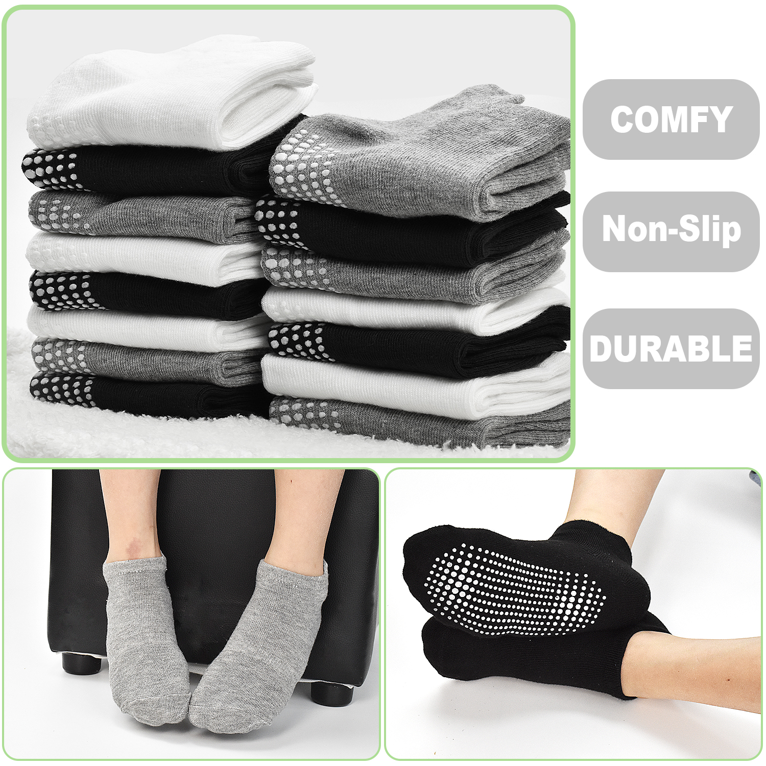 SKIBEAUT Toddler Non-Slip Socks, 12-Pair Pack photo 2