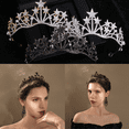 thumbnail image 5 of Corona de diadema de estrella, diadema de cristal con diamantes de imitación, joyería para el cabello, novia, princesa, cumpleaños, boda, 5 of 5