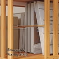thumbnail image 6 of RevoGlow Commerce 5/6-Tier 360° Rotating Corner Bookshelf, Space-Saving Wooden Storage Organizer for Living Room, Brown/Natural Finish, Multi-Functional Display Shelf, 6 of 9