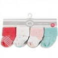 Luvable Friends Baby Girl Newborn and Baby Terry Socks, Coral Dot, 06