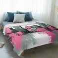 thumbnail image 4 of Pink Green Oil Painting Blanket Soft Cozy Warm Throw Blanket for Couch, Plush Fuzzy Flannel Fleece Blankets for Sofa, Modernism Minimalist City Bed Blankets Lightweight Gifts for Women, 32"x48", 4 of 9