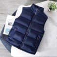 thumbnail image 5 of Veste Sans Manches Blanche 2023 pour Hommes, Coupe Ajustée, Col Montant, Printemps Automne, Décontractée, 5 of 5